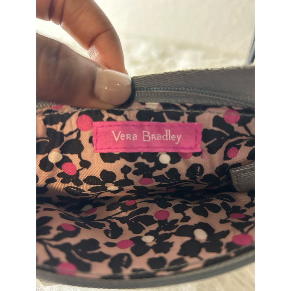 Vera Bradley Gray Quilted Messenger Crossbody Bag Purse - Picture 5 of 10